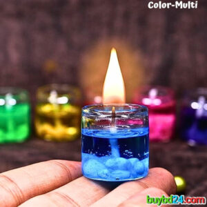 Glass Gel Candle Multicolor 6pcs