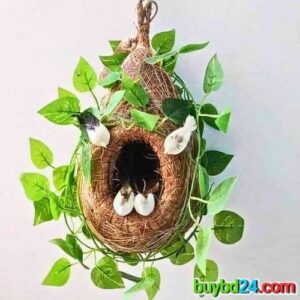 Handmade Bird Nest Bird & Leaf