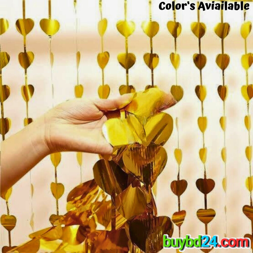 Metallic Curtain Of Hearts