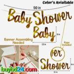 Baby Shower Cursive Banner