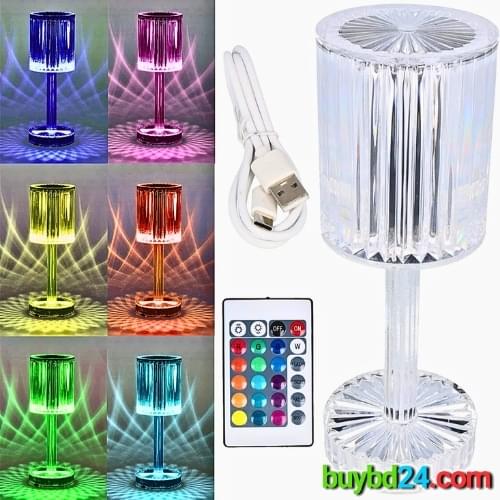 RGB LED Crystal Diamond Table Lamp